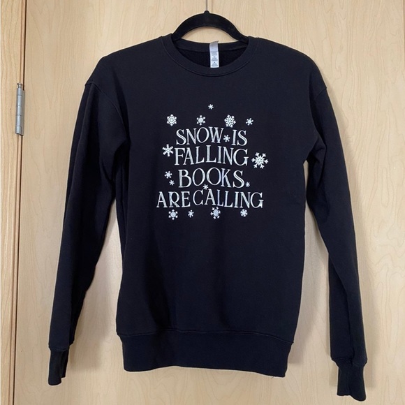 Bella Canvas Tops - Snow is Falling Books Are Calling Sweatshirt
